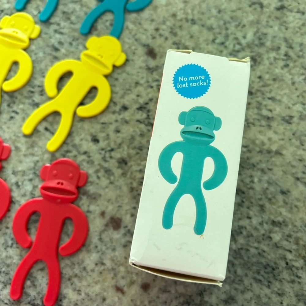 Kikkerland Sock Monkeys Set of 12 Sock Clips